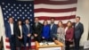 Demócratas dan la bienvenida a nueve latinos elegidos recientemente a la Cámara de Representantes de EEUU, el 18 de noviembre de 2022. [Foto: Divalizeth Murillo, VOA]