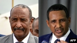 Jenerali Abdel-Fattah Burhan (L) na Jenerali Mohammed Hamdan Dagalo (R)