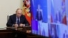 Presiden Rusia Vladimir Putin memimpin rapat mengenai situasi di wilayah Belgorod, Kursk, dan Bryansk setelah serbuan pasukan Ukraina, melalui video di dekat Moskow, 22 Agustus 2024. (Sputnik/Gavriil Grigorov via Reuters)