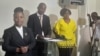 UNkosazana Fadzayi Mahere labanye abakubandla leCCC ngesikhathi besewofisini yeMedia Center eHarare, Tuesday, Nov. 8, 2022