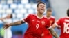 Fedor Smolov jubile après le deuxième but de la Russie en match d’ouverture de la Coupe des Confédérations contre la Nouvelle-Zélande au stade de St Petersburg, Russie, 17 janvier 2017.