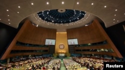 FILE - The General Assembly hall during the 67th United Nations General Assembly at U.N. Headquarters in New York.