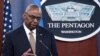 Menteri Pertahanan AS Lloyd Austin berbicara dalam konferensi pers setelah menyimpulkan Kelompok Kontak Pertahanan Ukraina di Pentagon di Washington, DC, pada 26 April 2024. (Foto: AFP)