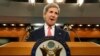 U.S. Secretary of State John Kerry delivers a statement on Ukraine from the State Department press briefing room in Washington, April 24, 2014.