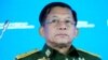  စစ်ကောင်စီအကြီးအကဲ ဗိုလ်ချုပ်မှူးကြီးမင်းအောင်လှိုင် ရုရှားနိုင်ငံ၊ မော်စကိုမြို့မှာကျင်းပတဲ့ နိုင်ငံတကာလုံခြုံရေးညီလာခံတက်ရောက်ခဲ့စဉ်က။ (ဇွန်လ ၂၃၊ ၂၀၂၁) 