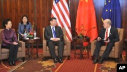 中国主席习近平和夫人会晤美国阿拉斯加州州长沃克（2017年4月7日）