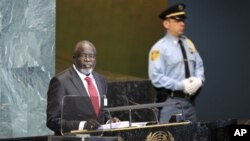 Malam Bacai Sanhá discursando perante a Assembleia Geral da ONU