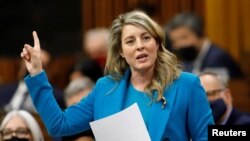 Canada's Minister of Foreign Affairs Joly speaks in the House of Commons in Ottawa