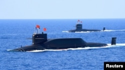 资料：中国海军 094A 型晋级核动力弹道导弹潜艇２０１８每年４月１２日在南中国海。