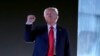 FILE - Republican presidential nominee former President Donald Trump gestures as he concludes speaking at a campaign event at the Butler Farm Show, in Butler, Pennsylvania, Oct. 5, 2024.